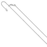 14K White Gold Adjustable 1.2mm Diamond Cut Rope Chain